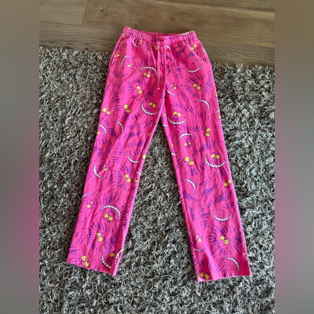 Disney Cheshire Cat Pink Lounge Pajama Pants Size Small